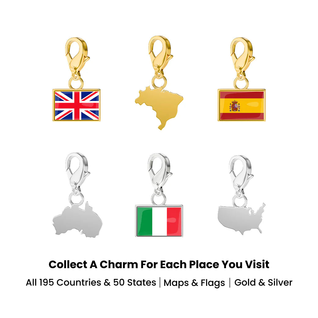 Flag & Map Charms Set