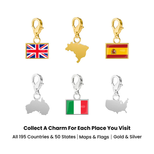 Flag & Map Charms Set